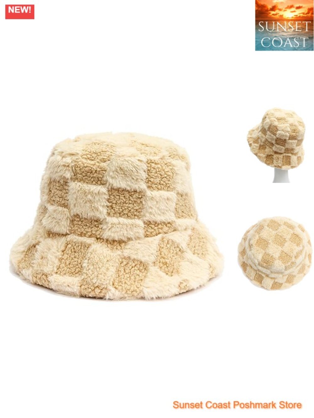 Fuzzy Bucket Hat Faux Fur Plush Sherpa Winter Warm Fisherman Hat